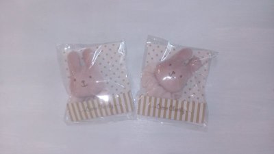 画像1: ホイップクリーム/うさぎさんガラガラ（ピンク） baby2