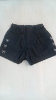 画像1: セラフ/リボン刺繍ショートパンツ（ブルー）120/140 (1)