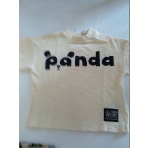 画像: NEEDLE WORK/パンダロゴTシャツ（アイボリー）80